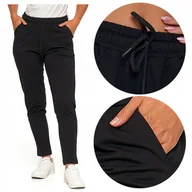 Dresy damskie - Czarne DRESOWE SPODNIE DAMSKIE Wygodne Dresy MORAJ r. XL - miniaturka - grafika 1