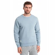 Bluzy męskie - Bluza męska dresowa BASIC 100% bawełna niebieska V7 OM-SSBN-0175 S - miniaturka - grafika 1