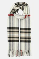 Apaszki i szaliki męskie - Szal Szaro-Kremowy w Kratę Tartan Unisex - miniaturka - grafika 1