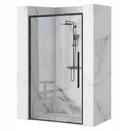 Ścianki i drzwi prysznicowe - Rea Drzwi prysznicowe SOLAR BLACK MAT 130 z powłoką EASY CLEAN K6358 - miniaturka - grafika 1