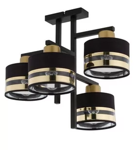Sigma czarna lampa sufitowa do salonu 32145 PRO 4 elegancki plafon na 4 żarówki czarno-złoty 32145 - Lampy sufitowe - miniaturka - grafika 1