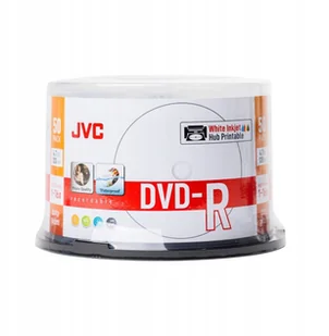 JVC DVD-R 4,7GB 16X INKJET WHITE PRINTABLE WATERPROOF PHOTO GLOSSY CAKE*50 70771BJCK0018 - Nośniki danych - miniaturka - grafika 1