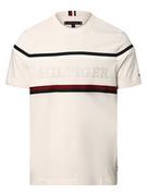 Koszulki męskie - Tommy Hilfiger - T-shirt męski, beżowy|biały - miniaturka - grafika 1
