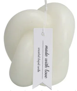 Koopman, Świeca Kłębek 8x6,5x8,5 cm, biała, 170g - Świece - miniaturka - grafika 1