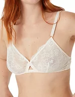 Biustonosze - Maison Lejaby - Damski biustonosz z trójkątnym koronką, beżowy, S - miniaturka - grafika 1