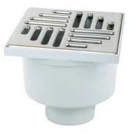 Odwodnienia, kanały i akcesoria - Wpust z metalową kratką z prostym odpływem 15 x 15 x 13 cm MAXPOL - miniaturka - grafika 1