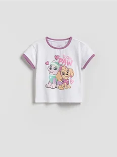 Reserved - Bawełniany t-shirt Psi Patrol - złamana biel - Bluzki dla niemowląt - miniaturka - grafika 1