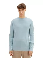 Swetry męskie - TOM TAILOR Denim sweter męski, 30463 - Dusty Mint Blue, M - miniaturka - grafika 1