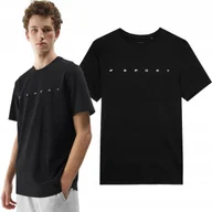 Koszulki męskie - Koszulka męska bawełniania 4F 4FWSS24TTSHM1283 czarna - miniaturka - grafika 1