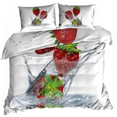 Pościel - Pościel 3D bawełna satyna 160x200cm TRUSKAWKI - miniaturka - grafika 1