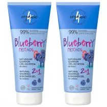 4organic Szampon i żel do mycia 2w1 Blueberry Friends Zestaw 2 x 200 ml - Kosmetyki kąpielowe dla dzieci - miniaturka - grafika 1