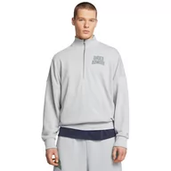 Bluzy sportowe męskie - Męska bluza dresowa nierozpinana bez kaptura Under Armour UA Icon Hwt Terry Os 1/2 Zip - szara - UNDER ARMOUR - miniaturka - grafika 1