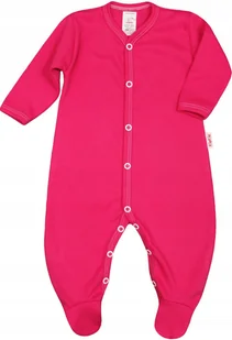 PAJAC pajacyk z BAWEŁNY ORGANICZNEJ certyfikat GOTS Ciemny RÓŻ r 86 KLEKLE - Pajacyki dla niemowląt - miniaturka - grafika 1