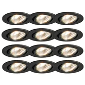 Oprawy, klosze i abażury - QAZQA Zestaw 12 reflektorów wpuszczanych czarnych uchylnych - Cisco - miniaturka - grafika 1