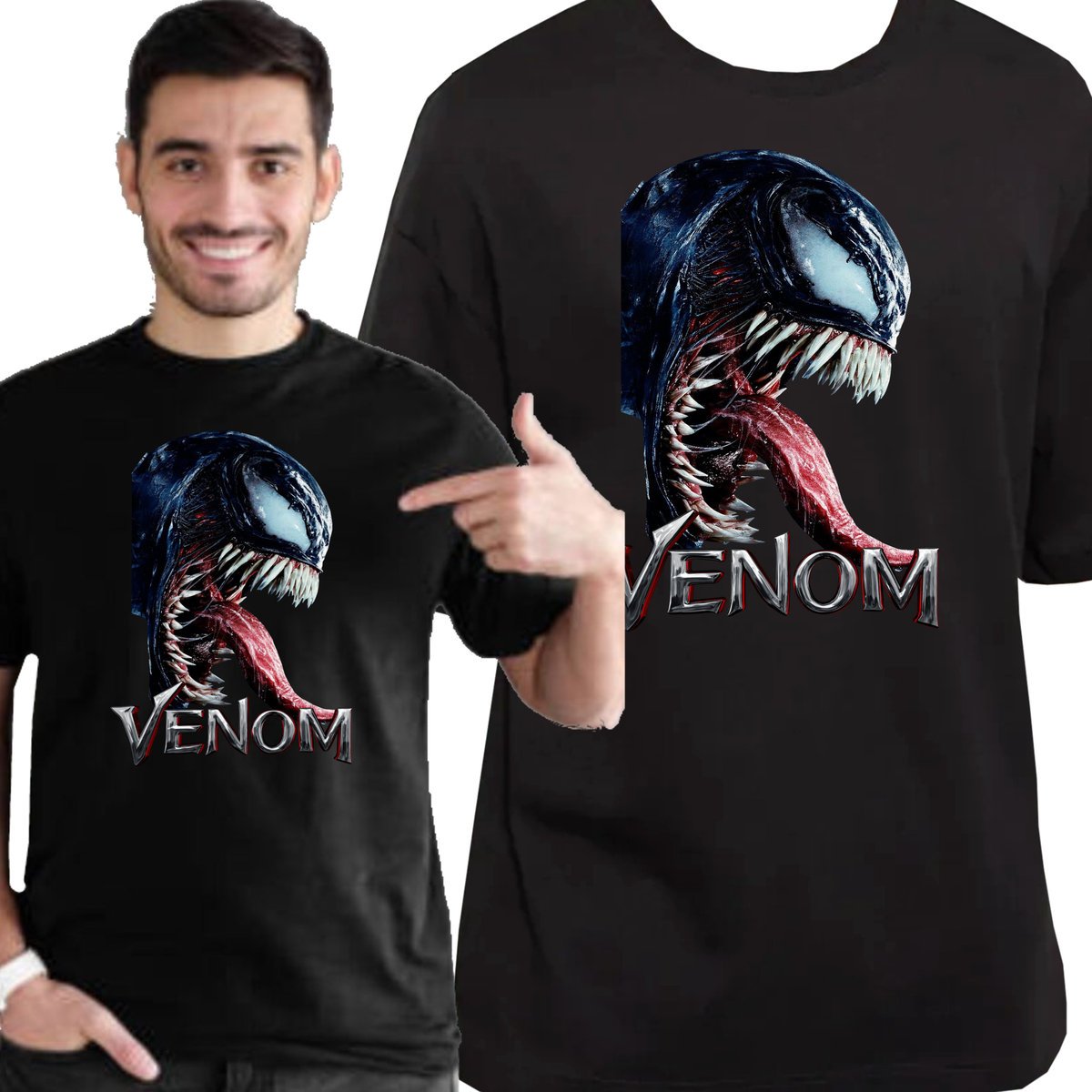 KOSZULKA MĘSKA VENOM MARVEL SPIDERMAN XXL 3432 CZARNA
