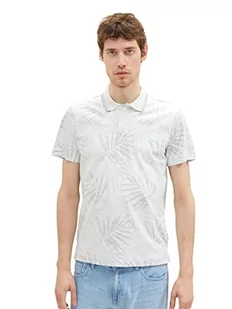 TOM TAILOR Męska koszulka polo 1036441, 31838-Light Blue Tonal Leaf Design, 3XL, 31838 - Light Blue Tonal Leaf Design, 3XL - Koszulki męskie - miniaturka - grafika 1