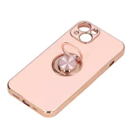 Etui i futerały do telefonów - Etui na telefon komórkowy do Iphone 13 z różowym złotem Brokatowy stojak na pierścionek Ultra cienki elastyczny futerał ochronny na telefon z TPU J... - miniaturka - grafika 1