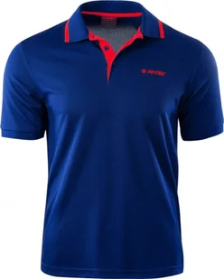 Hi-Tec Koszulka męska Polo Site blue print/high risk red r. M - Koszulki męskie - miniaturka - grafika 1