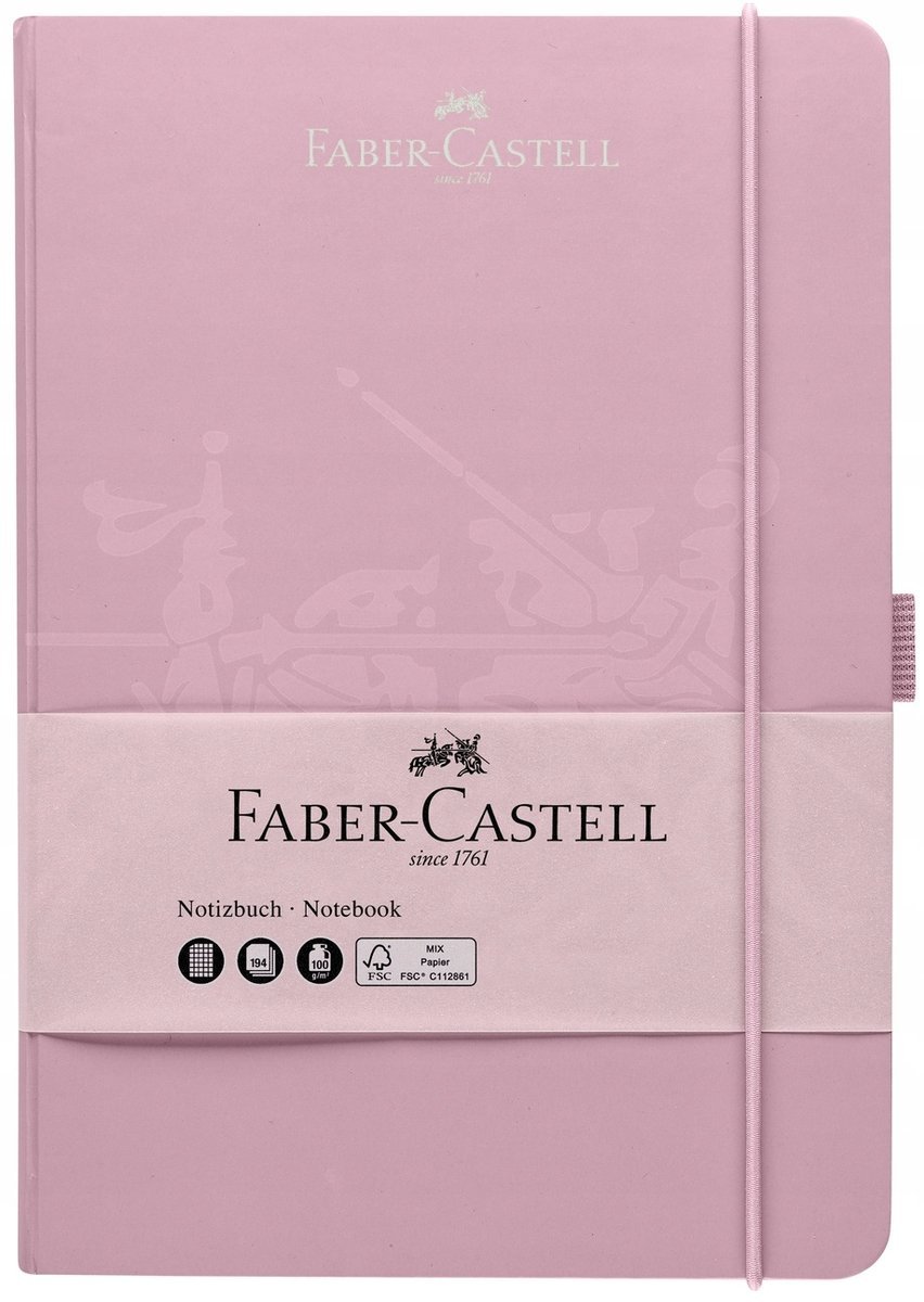 FABER-CASTELL Notatnik notes w kratkę z gumką A5 194 kartki zeszyt ROSE