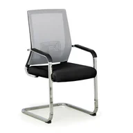 Fotele i krzesła biurowe - B2B Partner Krzesło konferencyjne ELITE NET, szary/czarny SL1606CTX0101K304E10 - miniaturka - grafika 1