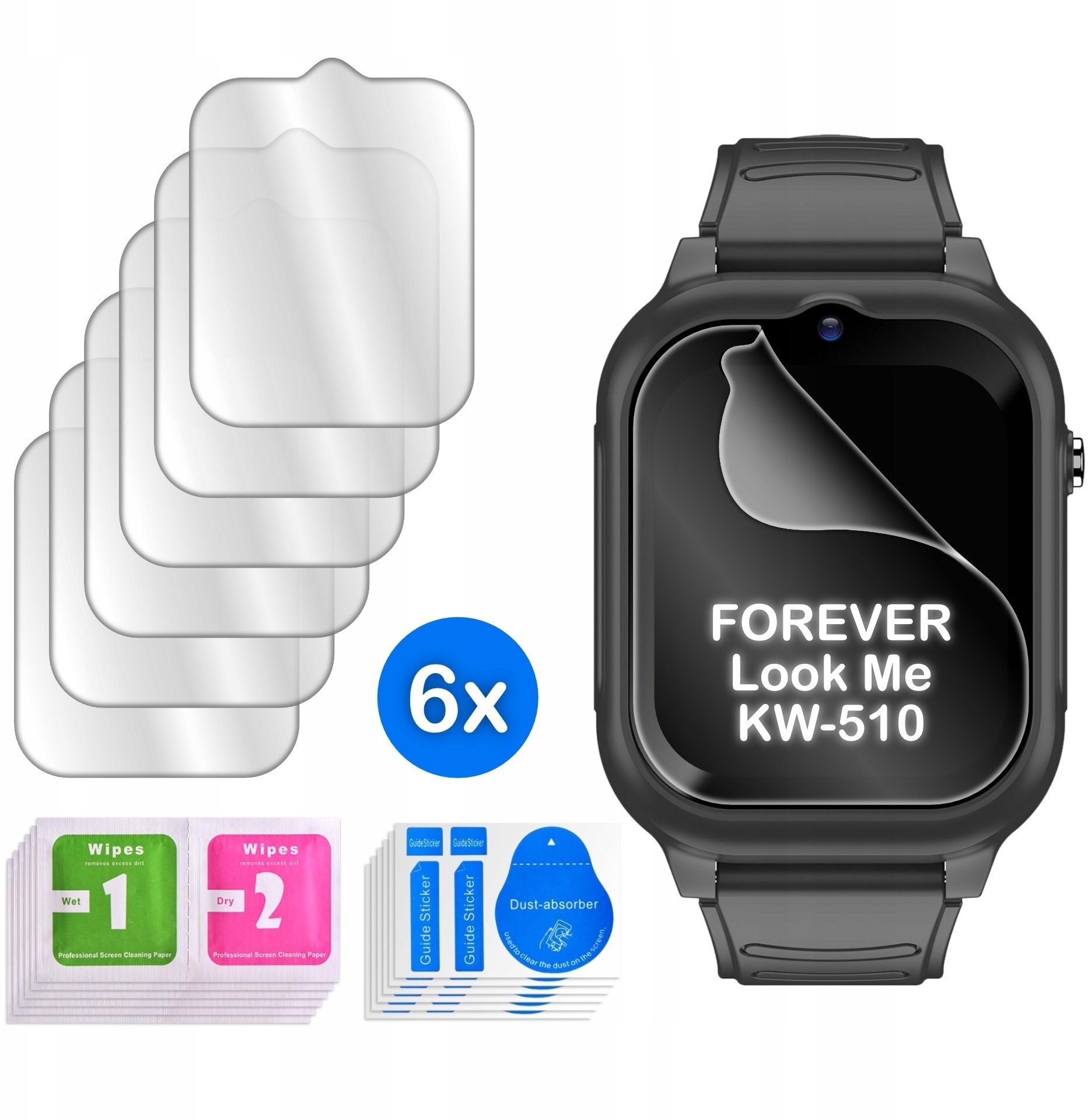 krainaGSM Folia Do Forever Look Me Kw-510 Hydrożelowa Ochronna Na Ekran 3D 6 Sztuk