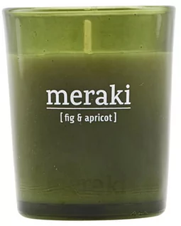 Świece - Meraki Świeca zapachowa Meraki Fig & Apricot mała w zielonym szkle 308150052 - grafika 1