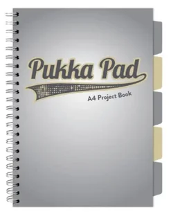 Project Book Grey A4/100 kratka szary (3szt) - PUKKA - Zeszyty szkolne - miniaturka - grafika 1