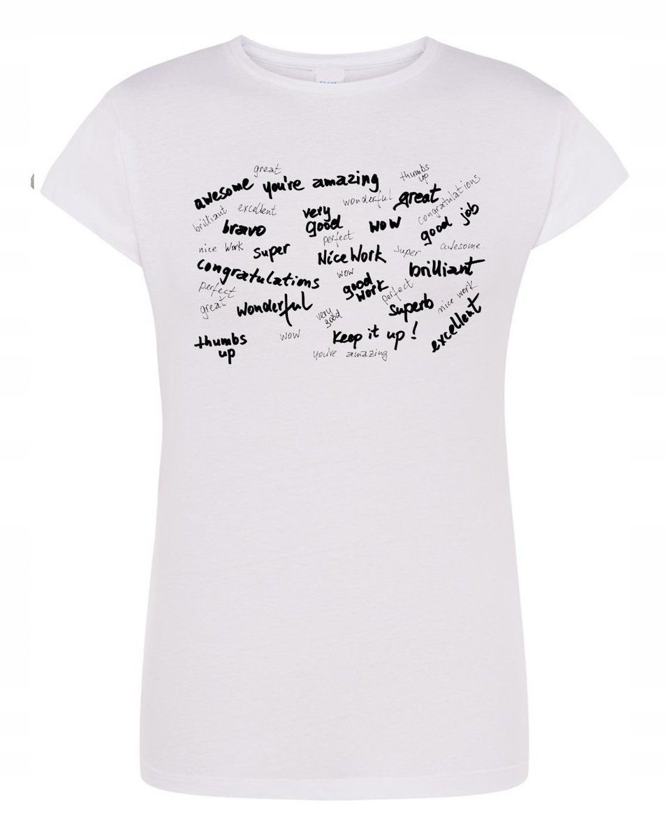 T-Shirt damski nadruk NAPISY WELL DONE r.XXL