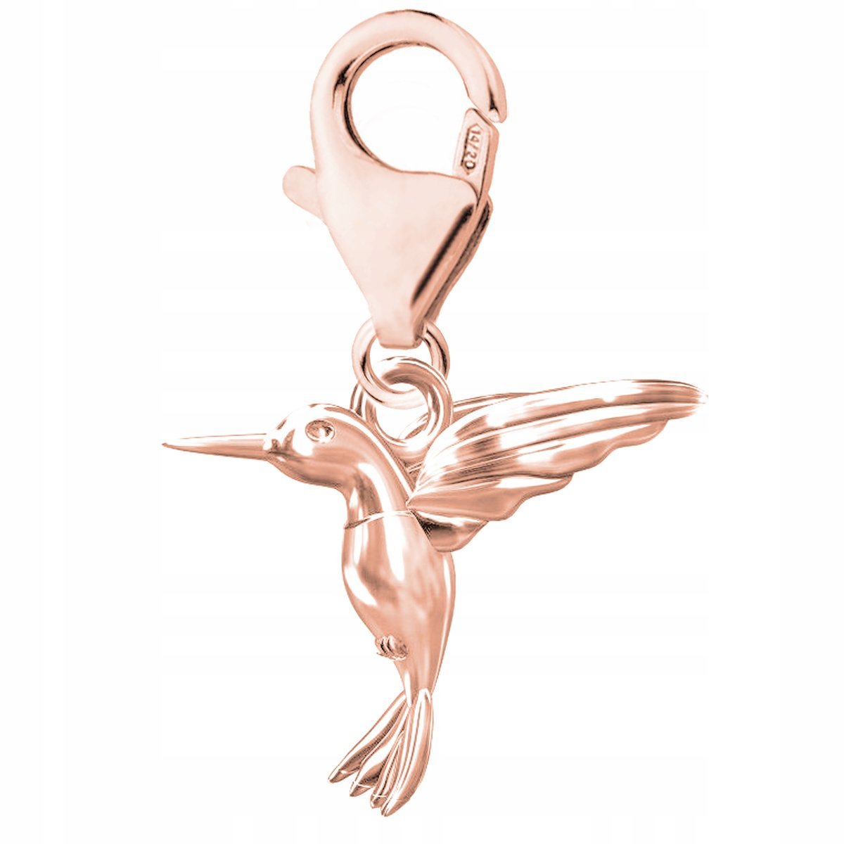 Zawieszka Pozłacana z Ptakiem Kolibrem Koliber Ptak Jaskółka SREBRO 925