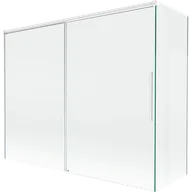 Parawany nawannowe - Mexen Rox parawan nawannowy 2-skrzydłowy rozsuwany 190 + 80 x 150 cm, transparent, biały - 8C9-190-080-20-00 - miniaturka - grafika 1