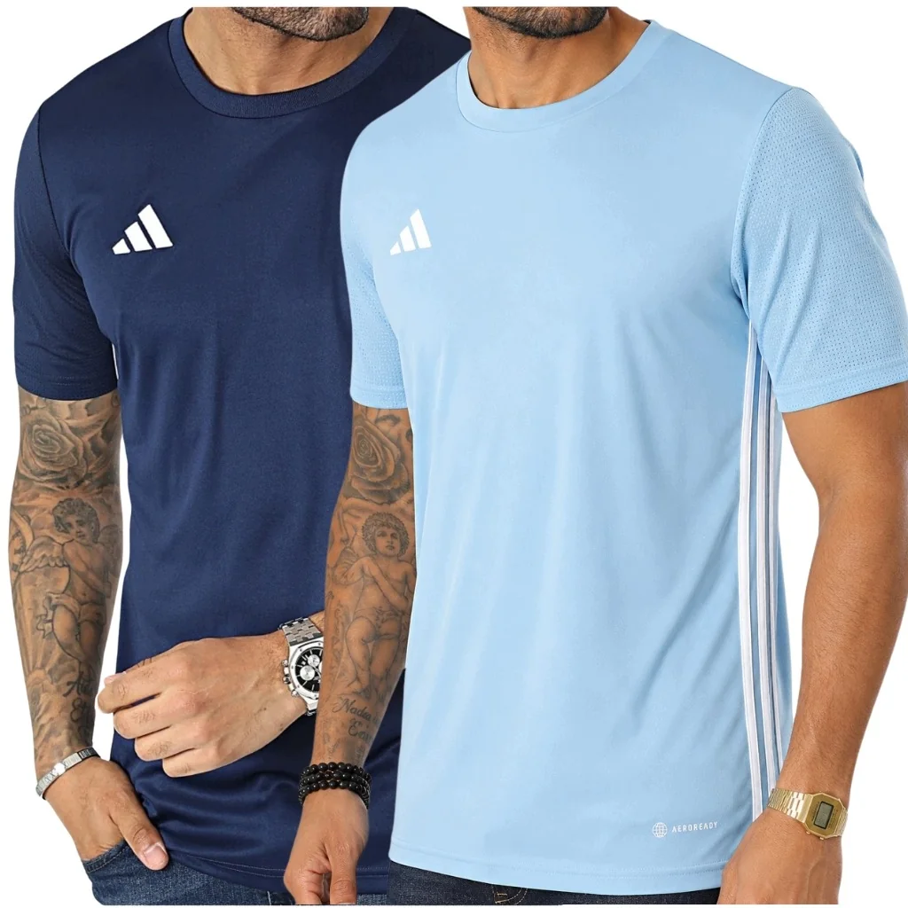 Adidas Zestaw Męski Komplet Koszulka Błękitna + Granatowa T-shirt r. S