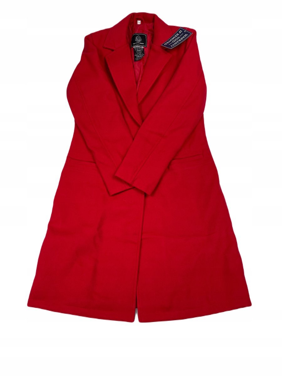 Wełniany płaszcz damski czerwony THE WOOL MAKER L