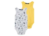 Body dla niemowląt - lupilu® Body niemowlęce z bawełny organicznej, 2 sztuki (62-68, Żółty/szary) - miniaturka - grafika 1