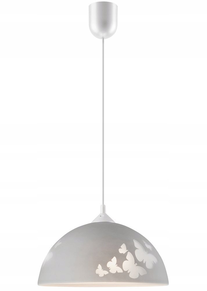 Lampa wisząca Lamkur Mariposa zwis 1x60W E27 szara/biała 31293