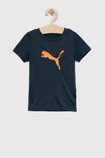 Koszulki dla chłopców - Puma t-shirt dziecięcy ACTIVE SPORTS Poly Cat Tee B kolor niebieski z nadrukiem - grafika 1