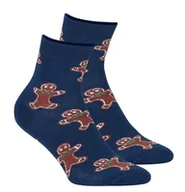 Skarpetki damskie - SKARPETY WOLA ŚWIĄTECZNE DAMSKIE WZ 836 (kolor granat, rozmiar 36-38) - miniaturka - grafika 1