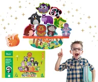 Klocki - KLOCKI DREWNIANE EDUKACYJNE BALANSUJĄCE ZWIERZĘTA - miniaturka - grafika 1