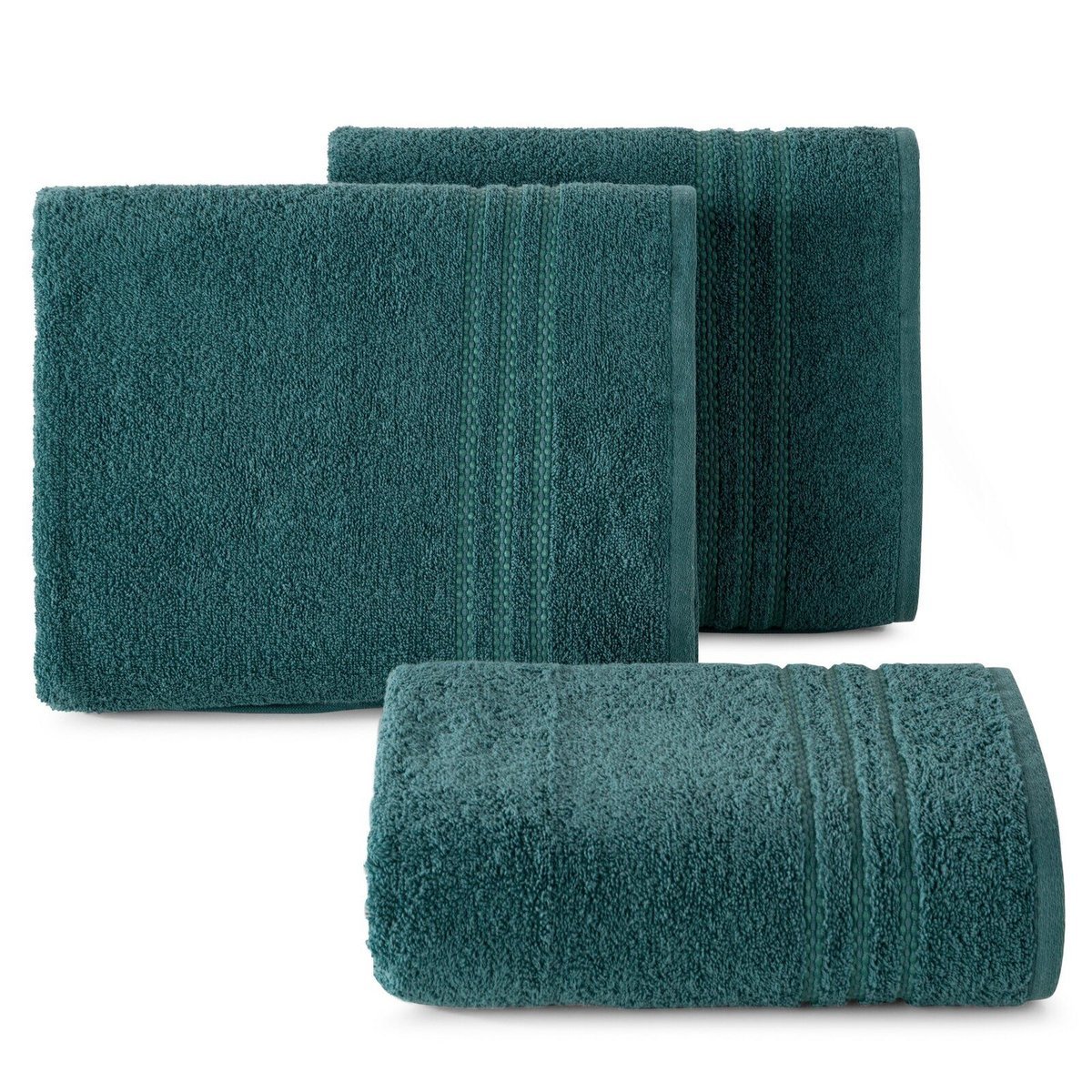 Ręcznik SEBA 70x140 cm turkusowy bordiura pasy bawełna 480 g/m²