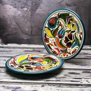 Średni talerz ceramiczny ręcznie zdobiony „Polna łąka 1” o średnicy 17,5cm