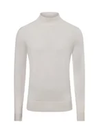 Swetry męskie - Calvin Klein Męski sweter Mężczyźni Wełna beżowy jednolity, S - miniaturka - grafika 1