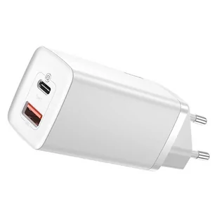 Baseus GaN2 Lite szybka ładowarka sieciowa 65W USB / USB Typ C Quick Charge 3.0 Power Delivery (azotek galu) biały (CCGAN2L-B02) - Ładowarki do telefonów - miniaturka - grafika 1