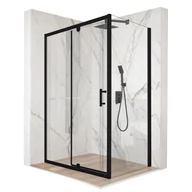 Kabiny prysznicowe - Kabina prysznicowa prostokątna uchylne czarna 120x90cm szkło 6mm + powłoka - miniaturka - grafika 1