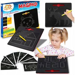 DUŻA TABLICA MAGNETYCZNA MAGPAD XXL KULKI 714 SZTUK DO RYSOWANIA MONTESSORI - Tablice dla dzieci - miniaturka - grafika 1