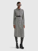 Sukienki - Benetton Sukienka w kolorze czarno-białym - miniaturka - grafika 1