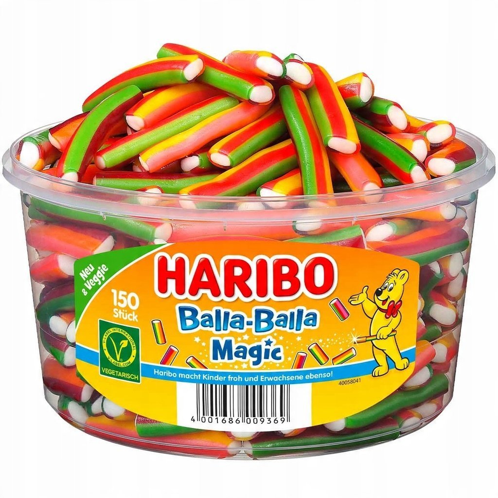 HARIBO BALLA BALLA MAGIC wegetariańskie1200 g/150 szt Z DE