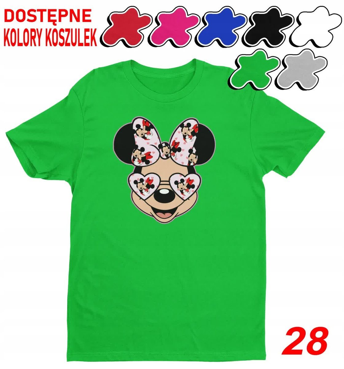 Dziecięca Koszulka Z Nadrukiem Duży Wybór Myszka Miki Różne -M 134-140