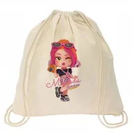 Plecaki worki - WOREK BEŻOWY Bawełniany Do Szkoły Na Prezent KOOKYLOOS MIRANDA Wzory - miniaturka - grafika 1