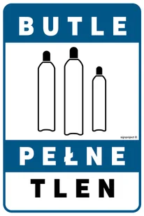 JD048 BUTLE PEŁNE TLEN, FN - FOLIA SAMOPRZYLEPNA; (75X100MM) - Tablice BHP - miniaturka - grafika 1