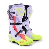 Buty motocyklowe - Buty MX Alpinestars Tech 10 Supervented Fioletowy/Żółty Fluorescencyjny/Różowy Diva48 - miniaturka - grafika 1