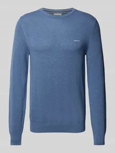 Sweter z dzianiny z wyhaftowanym logo model ‘PIQUE’ - Swetry męskie - miniaturka - grafika 1